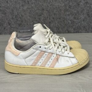 Y2K Adidas Superstar Unisex Shoes Pink Stripes Shell Toe Womens 8.5 Vintage